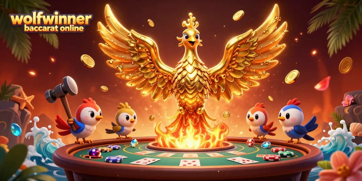 Play wolfwinner baccarat online with thrilling casino action featuring a molten golden phoenix and dynamic gaming elements.